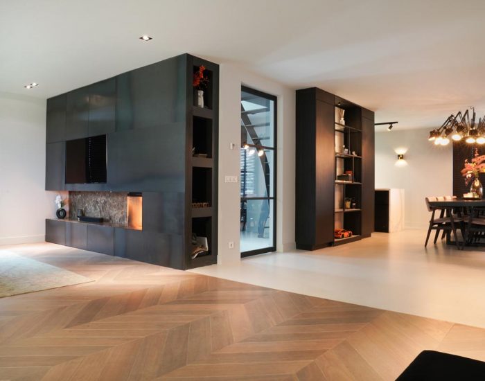 living Hongaarse punt en gietvloer